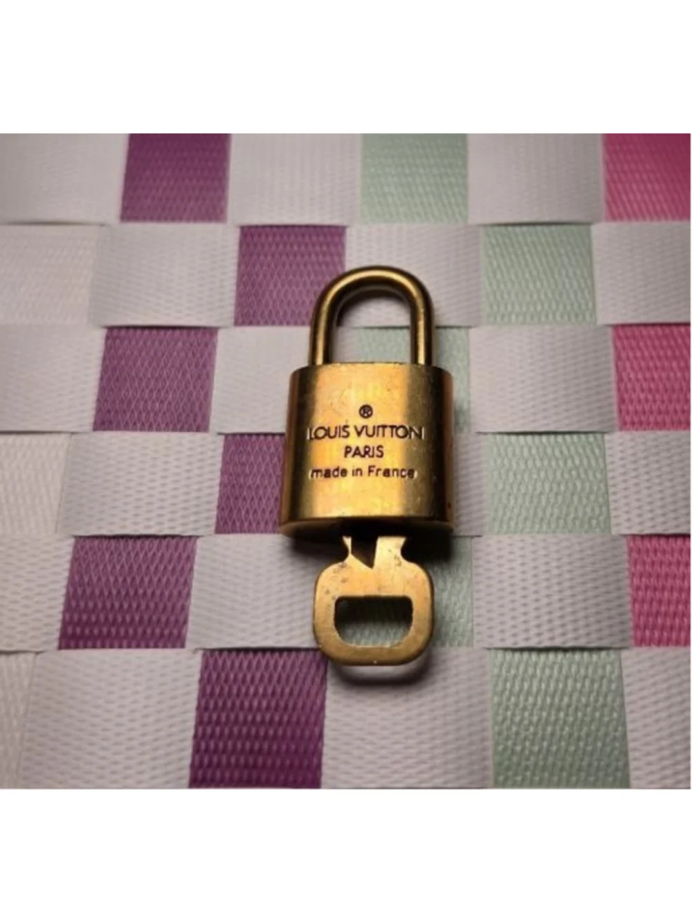 Louis Vuitton Lock #310 Gold Tone Padlock with Key